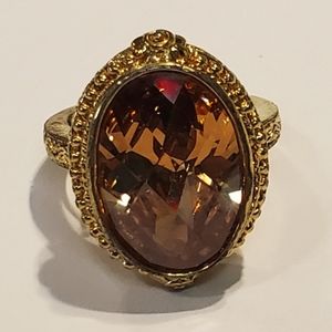 Gold Plated NV Topaz Ring